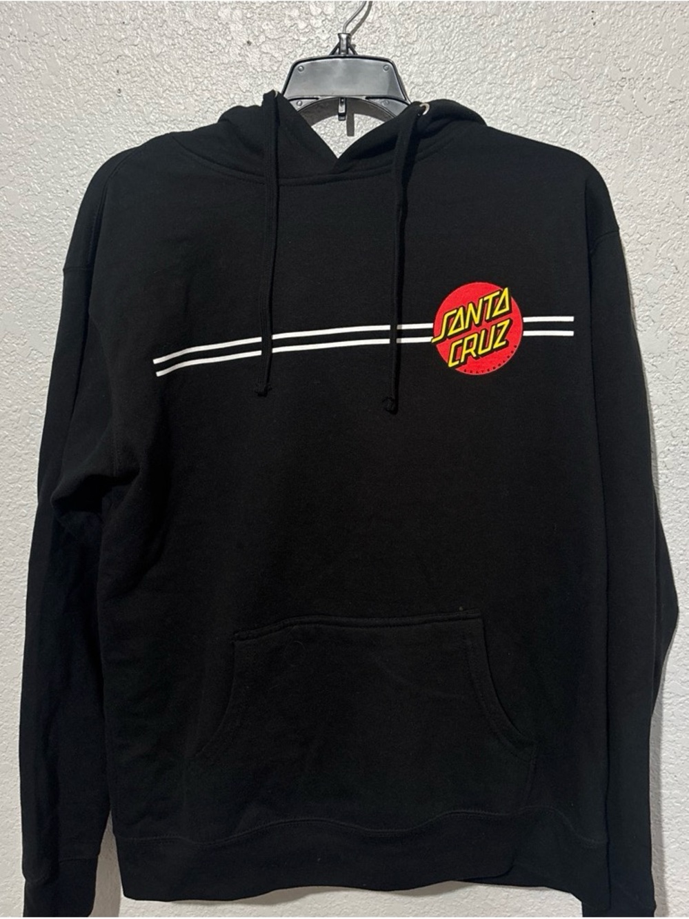 Santa Cruz Skateboards Black Hoodie with Red and Yellow Logo